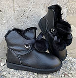 Жіночі натуральні шкіряні уги Baldinini чорного кольору з милими бубонами 36, фото 2