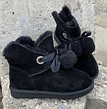 Уги зимові теплі жіночі з натуральної замші хутро чоботи вуги Baldinini бубони, фото 2