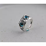 Жіноче кільце біжутерія сова сині розмір регулюється, фото 4