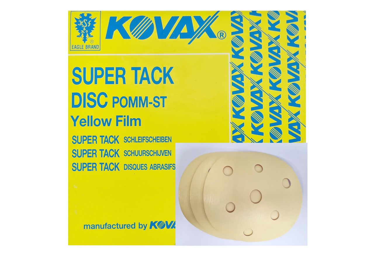 Полірувальні круги KOVAX YELLOW FILM d=125 мм/7 отв. (уп.-50 шт.), Р1000, Японія