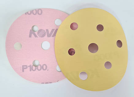 Полірувальні круги KOVAX YELLOW FILM d=125 мм/7 отв. (уп.-50 шт.), Р1000, Японія, фото 2