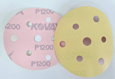Полірувальні круги KOVAX YELLOW FILM d=125 мм/7 отв. (уп.-50 шт.), Р1200, Японія, фото 2