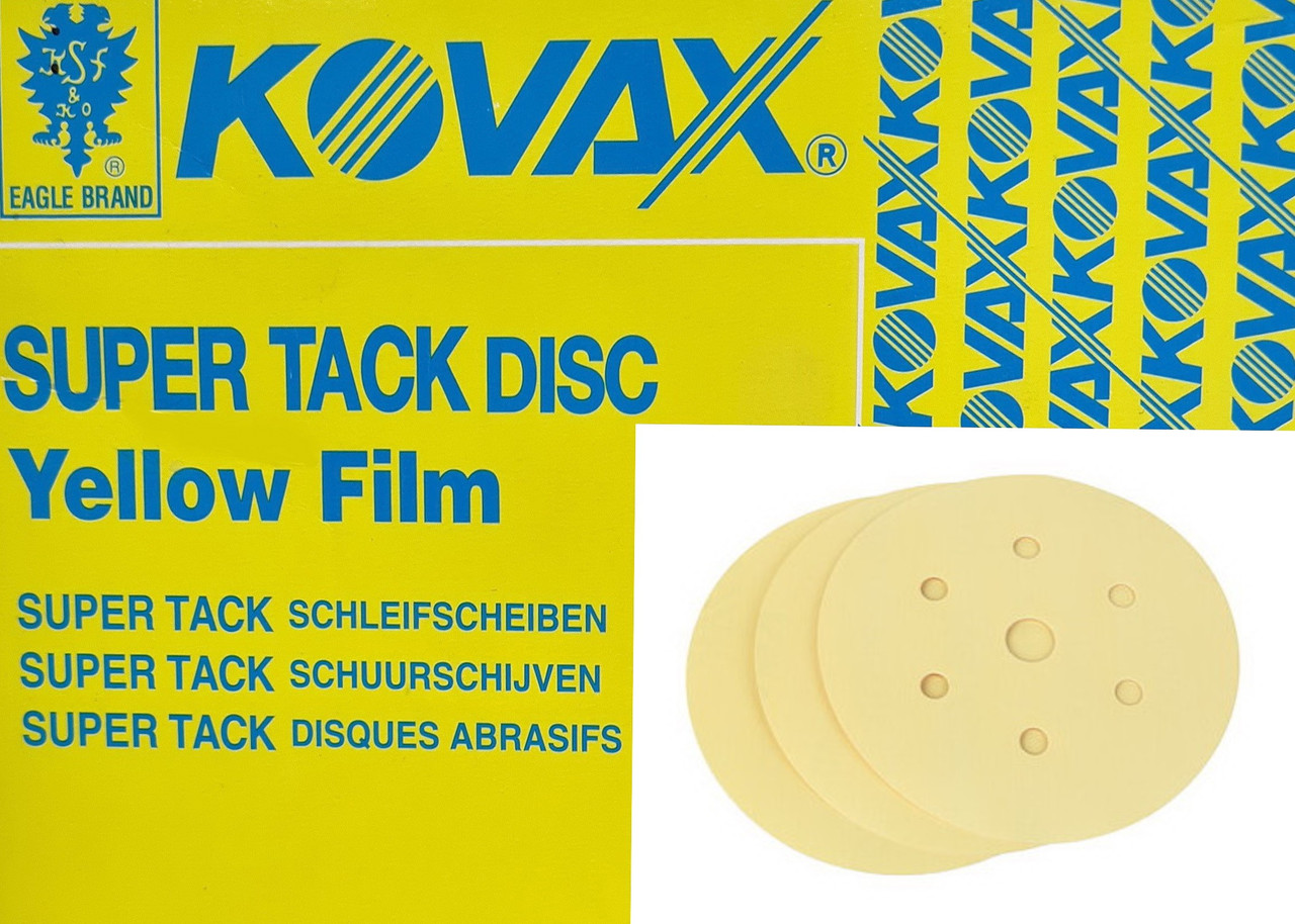 Полірувальні круги KOVAX YELLOW FILM d=152 мм/7 отв. (уп.-50 шт.), Р1000, Японія