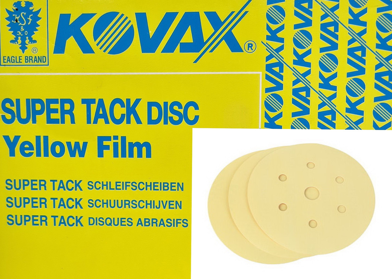 Полірувальні круги KOVAX YELLOW FILM d=152 мм/7 отв. (уп.-50 шт.), Р1500, Японія