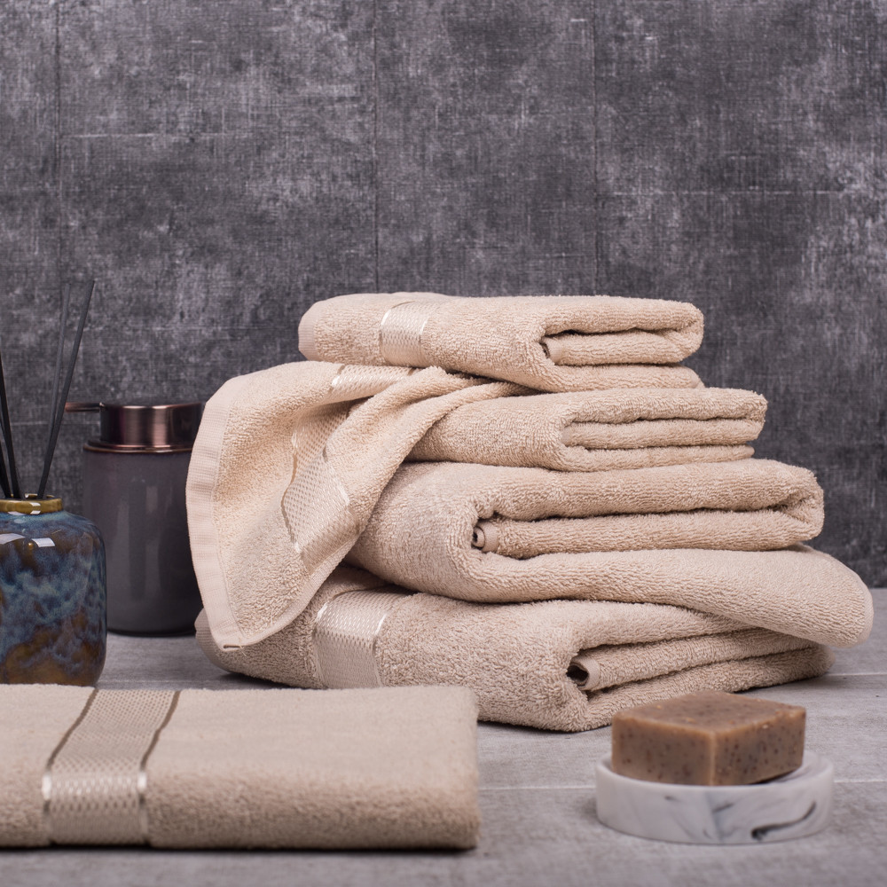 Рушник махровий 70*140 см бордюр САТИН, фото 1