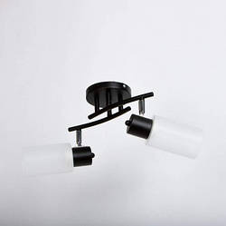 Люстра стельова чорна з поворотними плафонами 2-х лампова для спальні, кухні, передпокою 1299/2