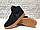 Замшеві чоловічі кеди Nike Air Force зимові кеди в стилі найк на хутрі чорні з коричневим підошвою, фото 8