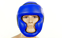 Шолом-маска боксерський з повним захистом стрейч  S синій