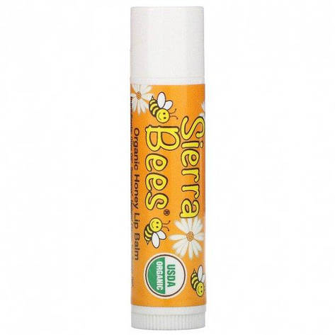 Органічний бальзам для губ Sierra Bees США honey Lip Balm медовий, фото 2