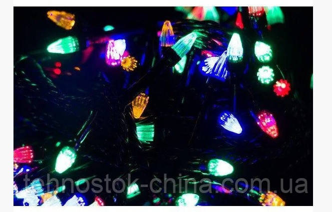 Гирлянда новогодняя рис 200 LED цвет ламп МИКС 12 м - фото 1 - id-p1498372020