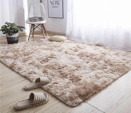 Килим ворсистий Травичка 230х200 см Бежевий