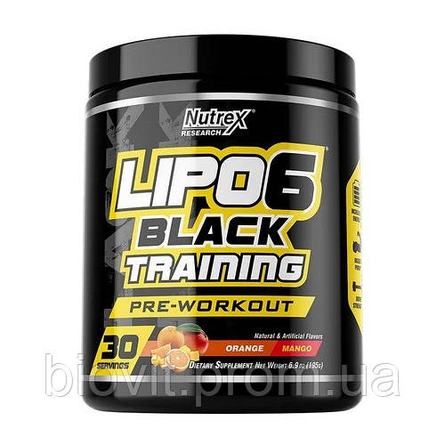 Предтренировочный комплекс (Lipo 6 Black Training Pre-Workout) 201 г со вкусом апельсин-манго - фото 3 - id-p1485808004