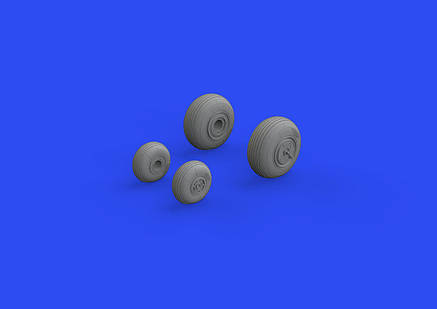 Колеса для моделі вертольота Мі-24Д в масштабі 1/48. EDUARD 648685, фото 1