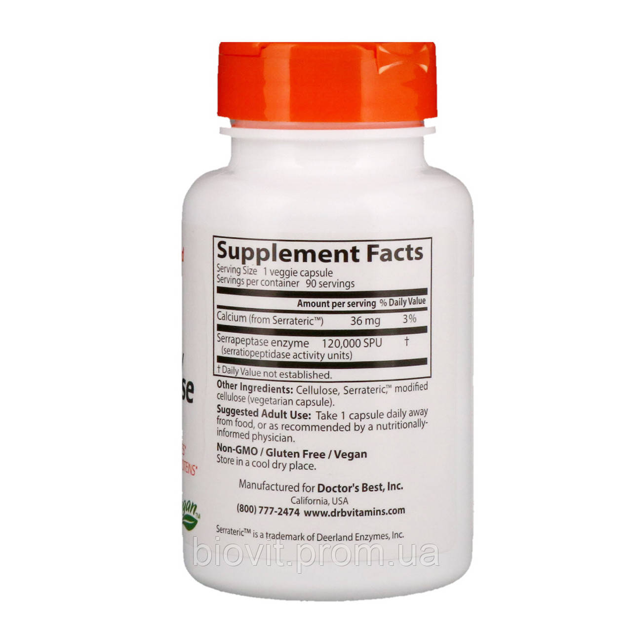 Серрапептаза (Serrapeptase) 120 000 SPU, ціна 1599 грн — Prom.ua (ID ...