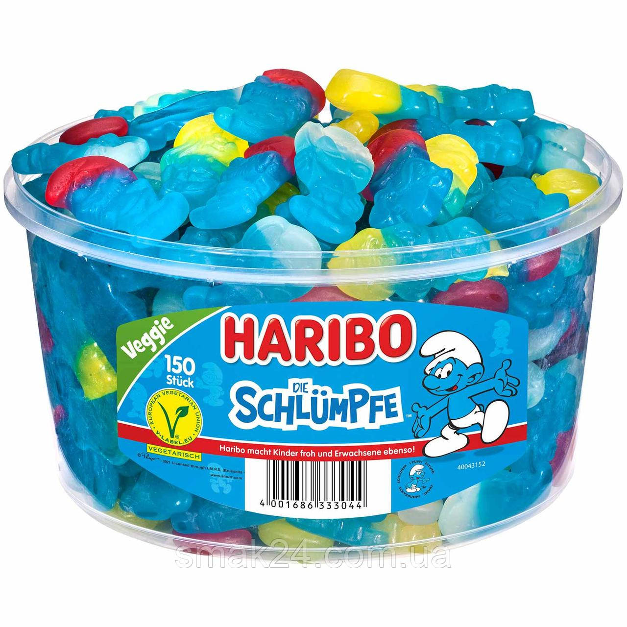 Желейні цукерки Смурфики Haribo Schlumpfe (150шт) 1350 Німеччина
