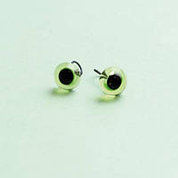 Стеклянные глазки для игрушек, Зелёные, диаметр 6 мм, Чехия. Чарівна Мить