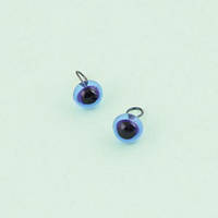 Стеклянные глазки для игрушек, Голубые, диаметр 8 мм, Чехия. Чарівна Мить