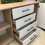 Комод Standart 4+2 Дуб Сонома + Білий на телескопах, фото 3