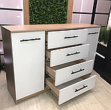 Комод Standart 4+2 Дуб Сонома + Білий на телескопах, фото 5