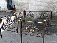 Оградка на кладбище кованая с разными узорами на выбор / Черная