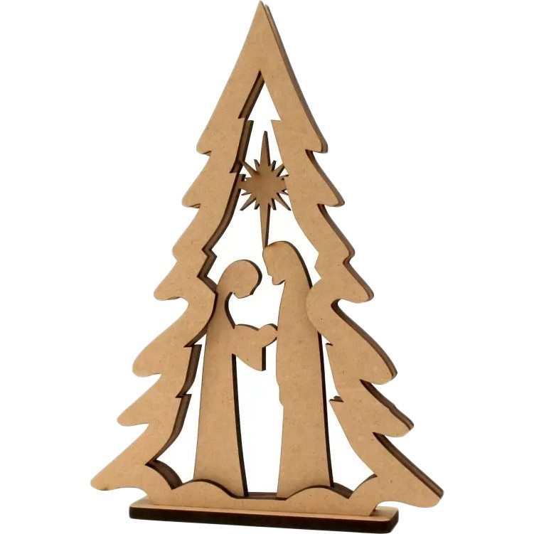 3D композиція заготовка на підставці для декорування Rosa Сцена Різдва 17,5х3,5х25 см, фото 1