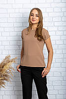 Летняя женская блузка Cliche однотонная коричневая