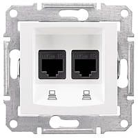 Sedna розетка двойная компьютерная RJ45 UTP Cat.5e белая Schneider Electric, SDN4400121