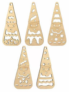 Набір заготовок на підставці для декорування Rosa Дід Мороз 5 шт 5,3х12 см