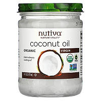 Органическое нерафинированное кокосовое масло Nutiva Coconut Oil первого холодного отжима для жарки 414 мл