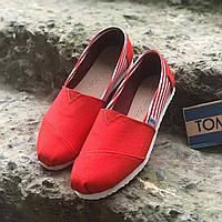 Мужские красные летние текстильные эспадрильи Toms