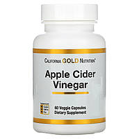 Яблочный уксус 900 мг Apple Cider Vinegar California Gold Nutrition для здоровья 60 растительных капсул