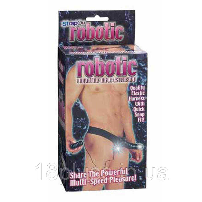 Страпон Robotic Male Strap-on Black, фото 1