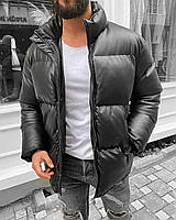 Мужская черная зимняя теплая дутая куртка, Турция