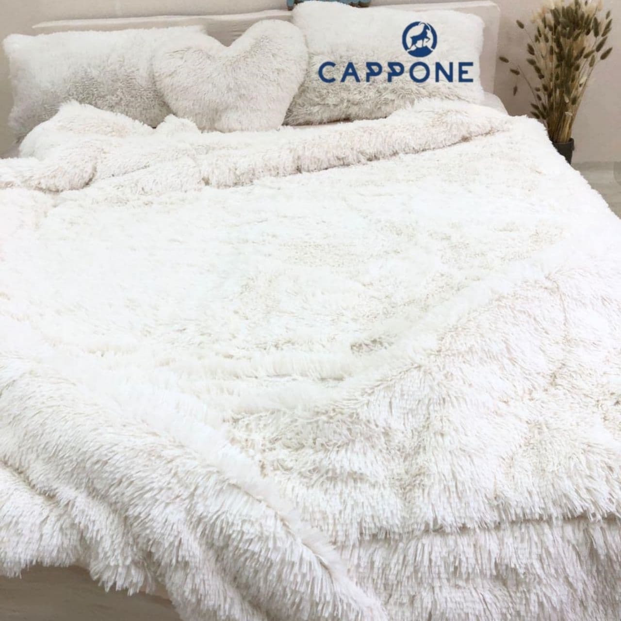 Покривало-ковдра травичка з густим довгим ворсом високої якості Колір Білий 200 * 230 см, фото 1