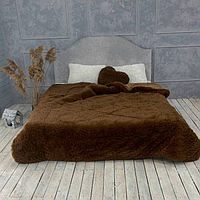 Покрывало-одеяло травка с густым длинным ворсом высокого качества Цвет Бурый 200*230 см