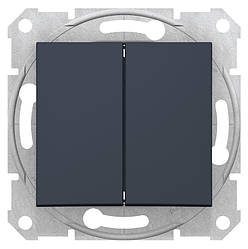 Sedna вимикач 2-клавішний прохідний графіт Schneider Electric, SDN0600170
