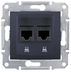 Sedna розетка подвійна комп'ютерна RJ45 UTP Cat.5e графіт Schneider Electric, SDN4400170
