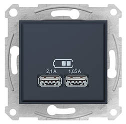 Sedna USB розетка подвійна графіт Schneider Electric, SDN2710270