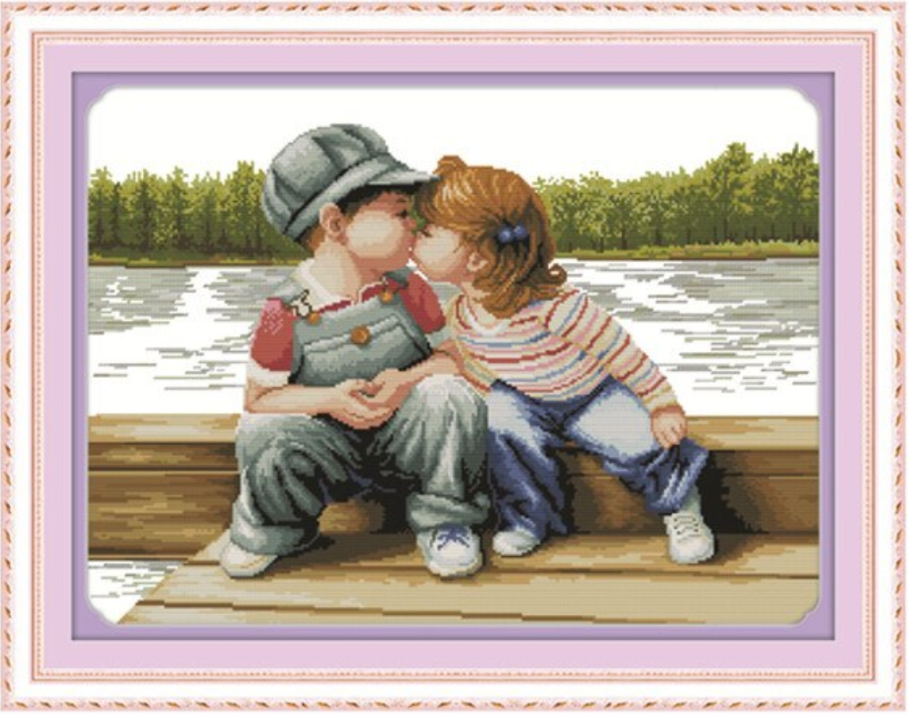 Набір для вишивання за нанесеною на канву схемою "Innocence". AIDA 14CT printed 59*45 см
