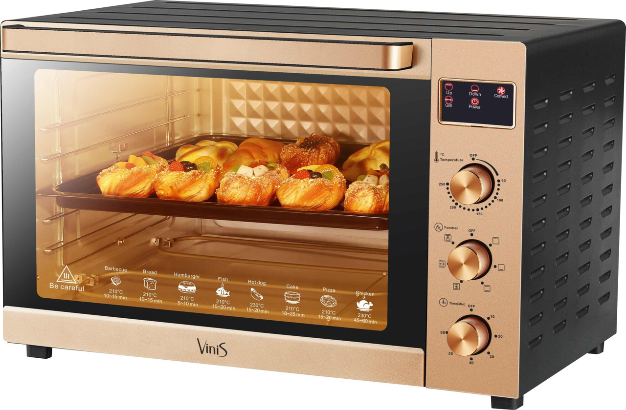 Електрична духовка Vinis VO-8024G з конвекцією грилем-ертелом і підсвіткою