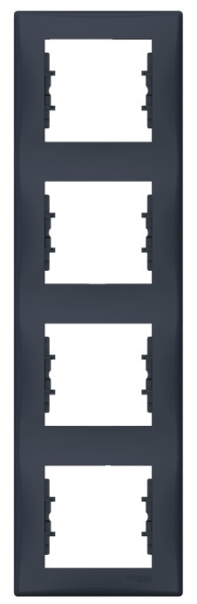 Sedna рамка чотиримісна вертикальна графіт Schneider Electric, SDN5802070, фото 1