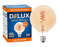 Лампа светодиодная DELUX Globe G125 6Вт E27 2200К amber spiral filament