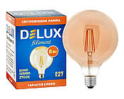 Лампа світлодіодна DELUX Globe G125 8Вт E27 2700К amber filament