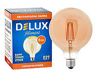 Лампа светодиодная DELUX Globe G125 8Вт E27 2700К amber filament
