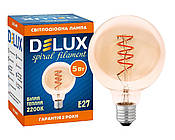 Лампа світлодіодна DELUX Globe G95 5Вт E27 2200К amber spiral filament