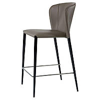 Полубарный стул Concepto Arthur пепельно-серый (обивка - модифицированная кожа, ноги металлические)