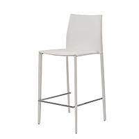 Полубарный стул Concepto Grand белый (обивка - модифицированная кожа, ноги металлические)