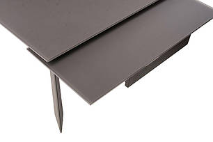 Раскладной обеденный стол Gracio Matt Grey  стеклянный серый 160-240 см (имеет дефекты), фото 2