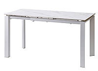 Раскладной обеденный стол Concepto Bright White Marble 102-142 см (белый керамический, ноги металл)
