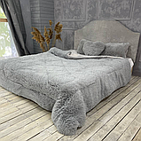 Покривало-ковдра травичка з густим довгим ворсом високої якості Колір Світла сталь 200 * 230 см, фото 2